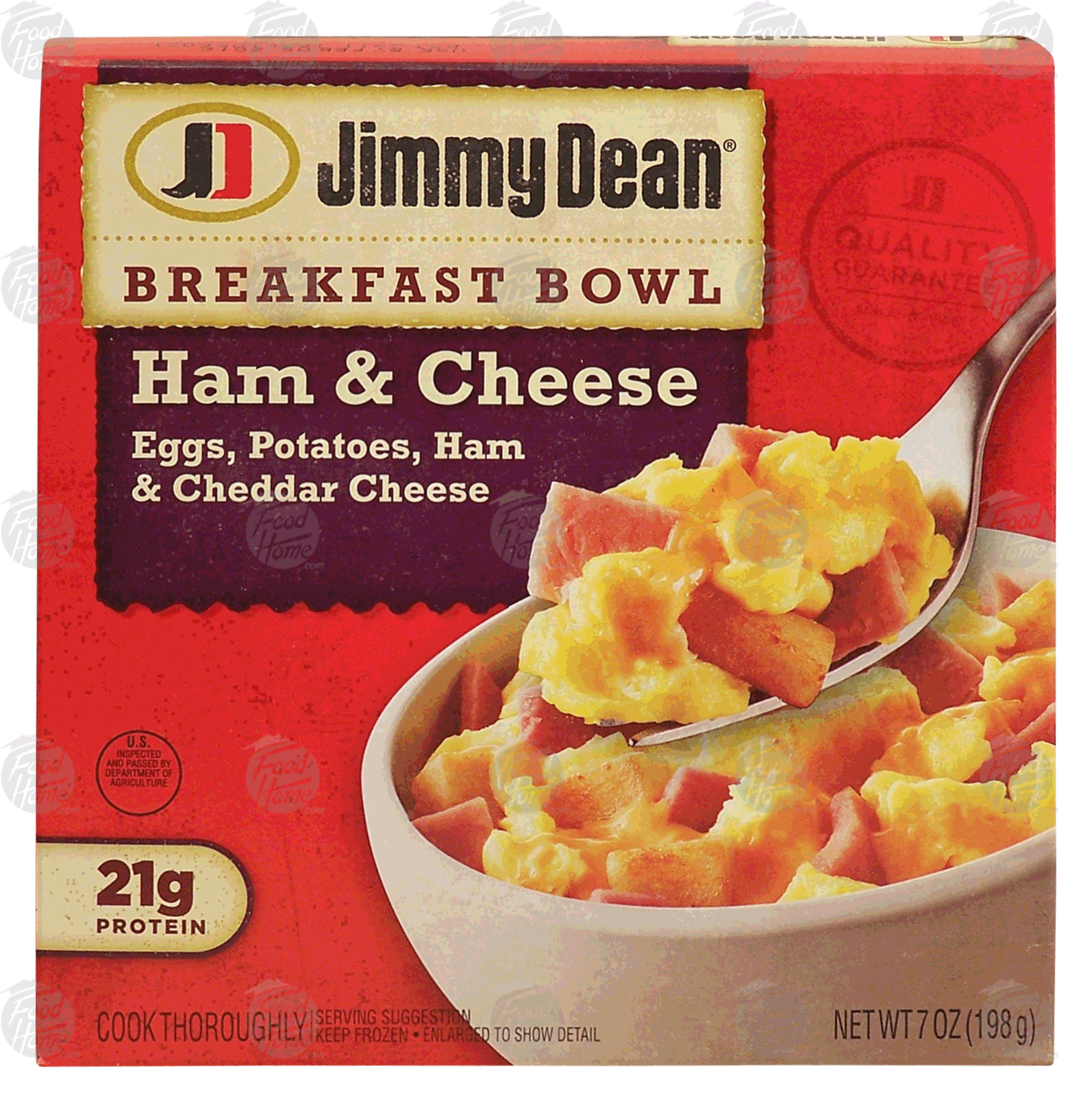 Jimmy Dean Breakfast Bowl ham & cheese; eggs, potatoes, ham & cheddar cheese Full-Size Picture